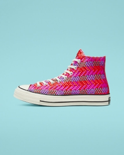 Converse Culture Weave Chuck 70 Férfi Magasszárú Rózsaszín/Piros/Rózsaszín | JGSZUMQ-HU